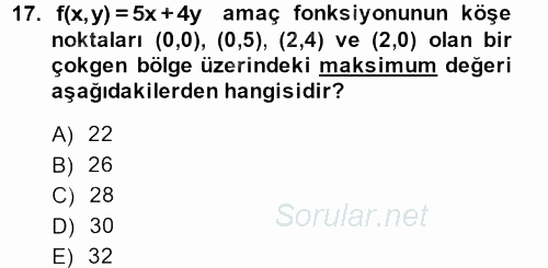 Matematik 2 2014 - 2015 Ara Sınavı 17.Soru