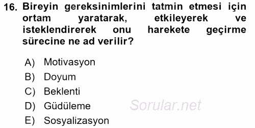 Halkla İlişkiler Ve İletişim 2017 - 2018 Dönem Sonu Sınavı 16.Soru
