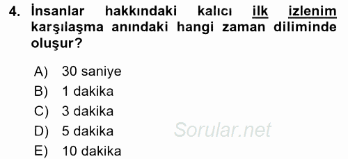 Halkla İlişkiler Ve İletişim 2017 - 2018 Dönem Sonu Sınavı 4.Soru