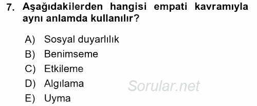 Halkla İlişkiler Ve İletişim 2017 - 2018 Dönem Sonu Sınavı 7.Soru