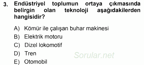 Çevre Sosyolojisi 2014 - 2015 Tek Ders Sınavı 3.Soru