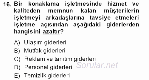 Satış Teknikleri 2013 - 2014 Ara Sınavı 16.Soru