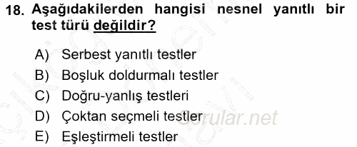İşletmelerde Eğitim ve Geliştirme 2015 - 2016 Dönem Sonu Sınavı 18.Soru