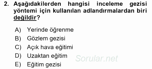 İşletmelerde Eğitim ve Geliştirme 2015 - 2016 Dönem Sonu Sınavı 2.Soru