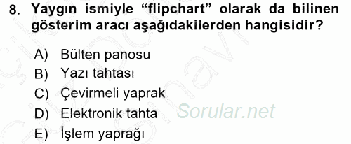 İşletmelerde Eğitim ve Geliştirme 2015 - 2016 Dönem Sonu Sınavı 8.Soru