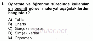 İng. Öğretmenliğinde Öğretim Teknolojileri Ve Materyal Tasarımı 2 2013 - 2014 Ara Sınavı 1.Soru