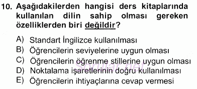 İng. Öğretmenliğinde Öğretim Teknolojileri Ve Materyal Tasarımı 2 2013 - 2014 Ara Sınavı 10.Soru
