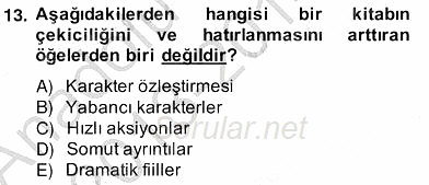 İng. Öğretmenliğinde Öğretim Teknolojileri Ve Materyal Tasarımı 2 2013 - 2014 Ara Sınavı 13.Soru