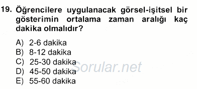 İng. Öğretmenliğinde Öğretim Teknolojileri Ve Materyal Tasarımı 2 2013 - 2014 Ara Sınavı 19.Soru