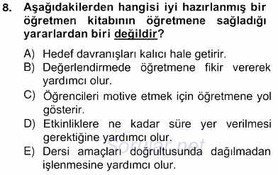 İng. Öğretmenliğinde Öğretim Teknolojileri Ve Materyal Tasarımı 2 2013 - 2014 Ara Sınavı 8.Soru