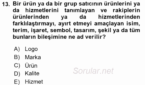 Kurum Kültürü 2016 - 2017 Dönem Sonu Sınavı 13.Soru