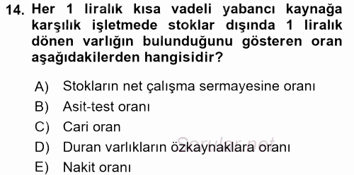 Mali Analiz 2015 - 2016 Ara Sınavı 14.Soru