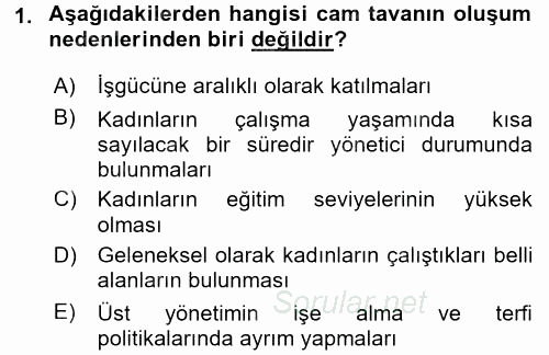 Endüstri İlişkileri 2016 - 2017 3 Ders Sınavı 1.Soru