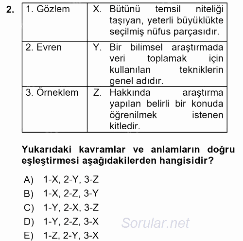 İletişim Araştırmaları 2017 - 2018 3 Ders Sınavı 2.Soru