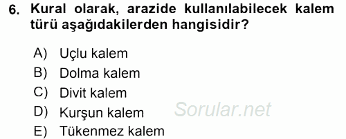 Toprak Bilgisi ve Bitki Besleme 2017 - 2018 3 Ders Sınavı 6.Soru