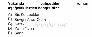 Çağdaş Türk Romanı 2012 - 2013 Dönem Sonu Sınavı 7.Soru