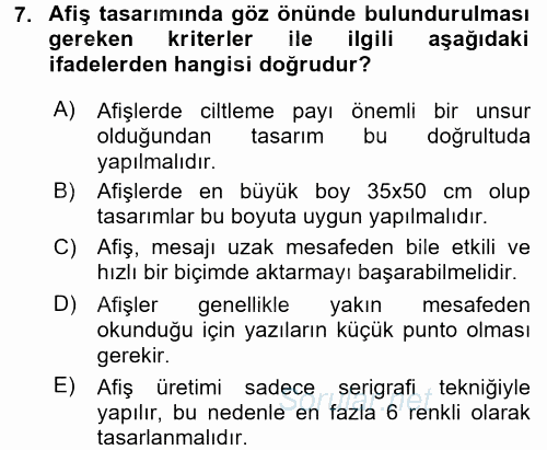 Halkla İlişkiler Uygulama Teknikleri 2017 - 2018 Ara Sınavı 7.Soru