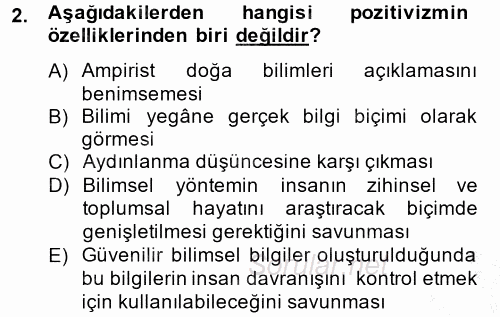 Sosyolojide Araştırma Yöntem ve Teknikleri 2014 - 2015 Ara Sınavı 2.Soru