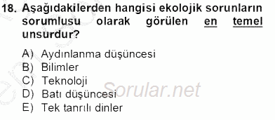 Etik 2012 - 2013 Dönem Sonu Sınavı 18.Soru