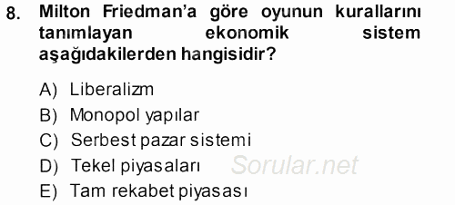 İşletmelerde Sosyal Sorumluluk Ve Etik 2014 - 2015 Tek Ders Sınavı 8.Soru