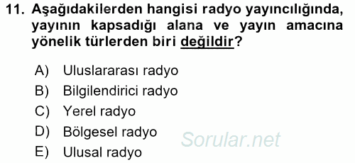 Haberciliğin Temel Kavramları 2016 - 2017 Dönem Sonu Sınavı 11.Soru