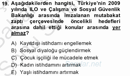 Dış Ticarete Giriş 2013 - 2014 Dönem Sonu Sınavı 19.Soru