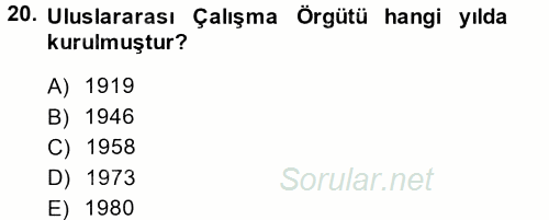 Dış Ticarete Giriş 2013 - 2014 Dönem Sonu Sınavı 20.Soru