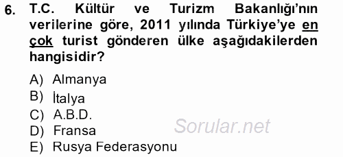 Dış Ticarete Giriş 2013 - 2014 Dönem Sonu Sınavı 6.Soru