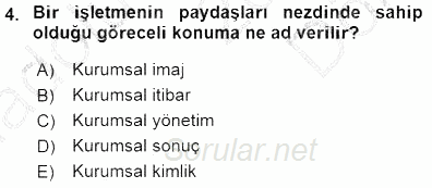 Yatırımcı İlişkileri Yönetimi 2015 - 2016 Dönem Sonu Sınavı 4.Soru