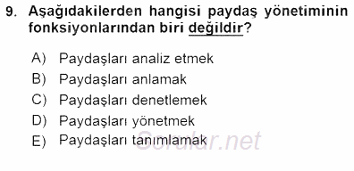 Yatırımcı İlişkileri Yönetimi 2015 - 2016 Dönem Sonu Sınavı 9.Soru