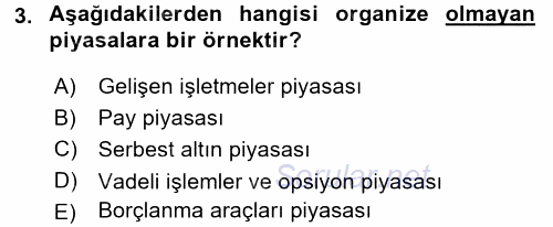 Menkul Kıymet Yatırımları 2015 - 2016 Tek Ders Sınavı 3.Soru