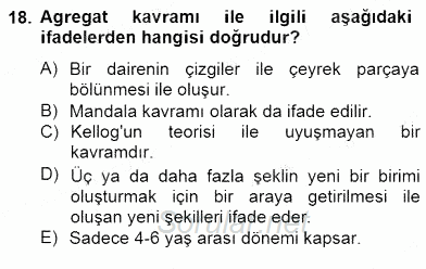 Görsel Sanatlar Eğitimi 2014 - 2015 Ara Sınavı 18.Soru