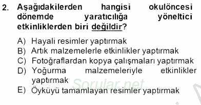 Görsel Sanatlar Eğitimi 2014 - 2015 Ara Sınavı 2.Soru