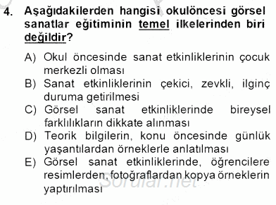 Görsel Sanatlar Eğitimi 2014 - 2015 Ara Sınavı 4.Soru