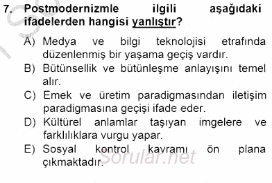 Görsel Sanatlar Eğitimi 2014 - 2015 Ara Sınavı 7.Soru