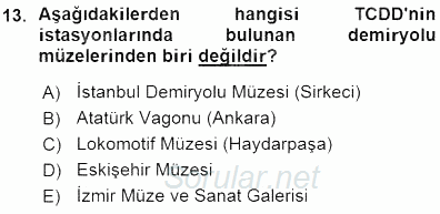 Turizm Ulaştırması 2015 - 2016 Ara Sınavı 13.Soru