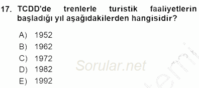 Turizm Ulaştırması 2015 - 2016 Ara Sınavı 17.Soru
