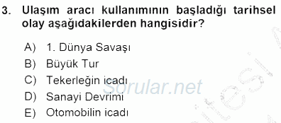 Turizm Ulaştırması 2015 - 2016 Ara Sınavı 3.Soru