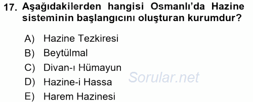 Ekonominin Güncel Sorunları 2017 - 2018 Dönem Sonu Sınavı 17.Soru