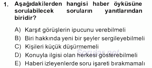 Videonun Kullanım Alanları 2013 - 2014 Dönem Sonu Sınavı 1.Soru