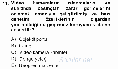 Videonun Kullanım Alanları 2013 - 2014 Dönem Sonu Sınavı 11.Soru