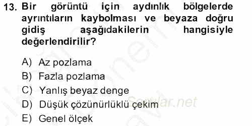 Videonun Kullanım Alanları 2013 - 2014 Dönem Sonu Sınavı 13.Soru
