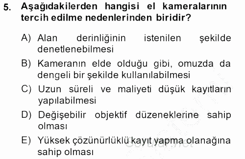 Videonun Kullanım Alanları 2013 - 2014 Dönem Sonu Sınavı 5.Soru