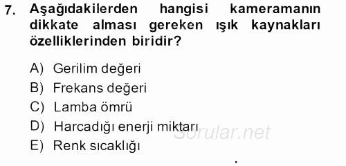 Videonun Kullanım Alanları 2013 - 2014 Dönem Sonu Sınavı 7.Soru