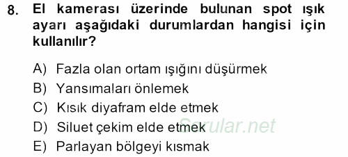 Videonun Kullanım Alanları 2013 - 2014 Dönem Sonu Sınavı 8.Soru