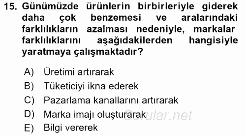 İnternet Yayıncılığı 2017 - 2018 3 Ders Sınavı 15.Soru