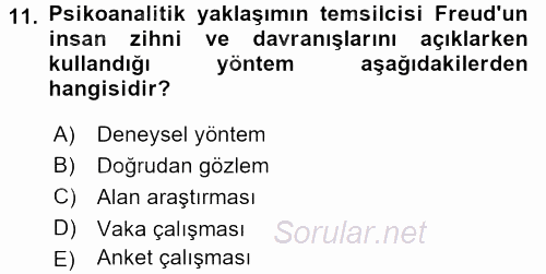 Davranış Bilimleri 2 2015 - 2016 Tek Ders Sınavı 11.Soru