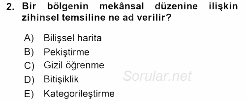 Davranış Bilimleri 2 2015 - 2016 Tek Ders Sınavı 2.Soru