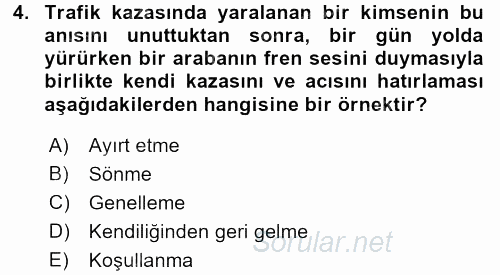 Davranış Bilimleri 2 2015 - 2016 Tek Ders Sınavı 4.Soru