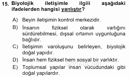 Medya Sosyolojisi 2015 - 2016 Ara Sınavı 15.Soru